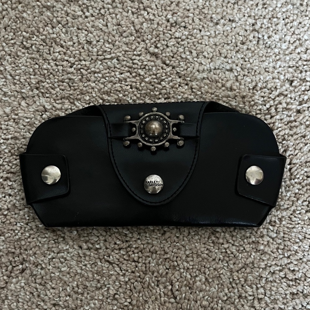 Motorcycle season !! Harley-Davidson Black Studded glasses case